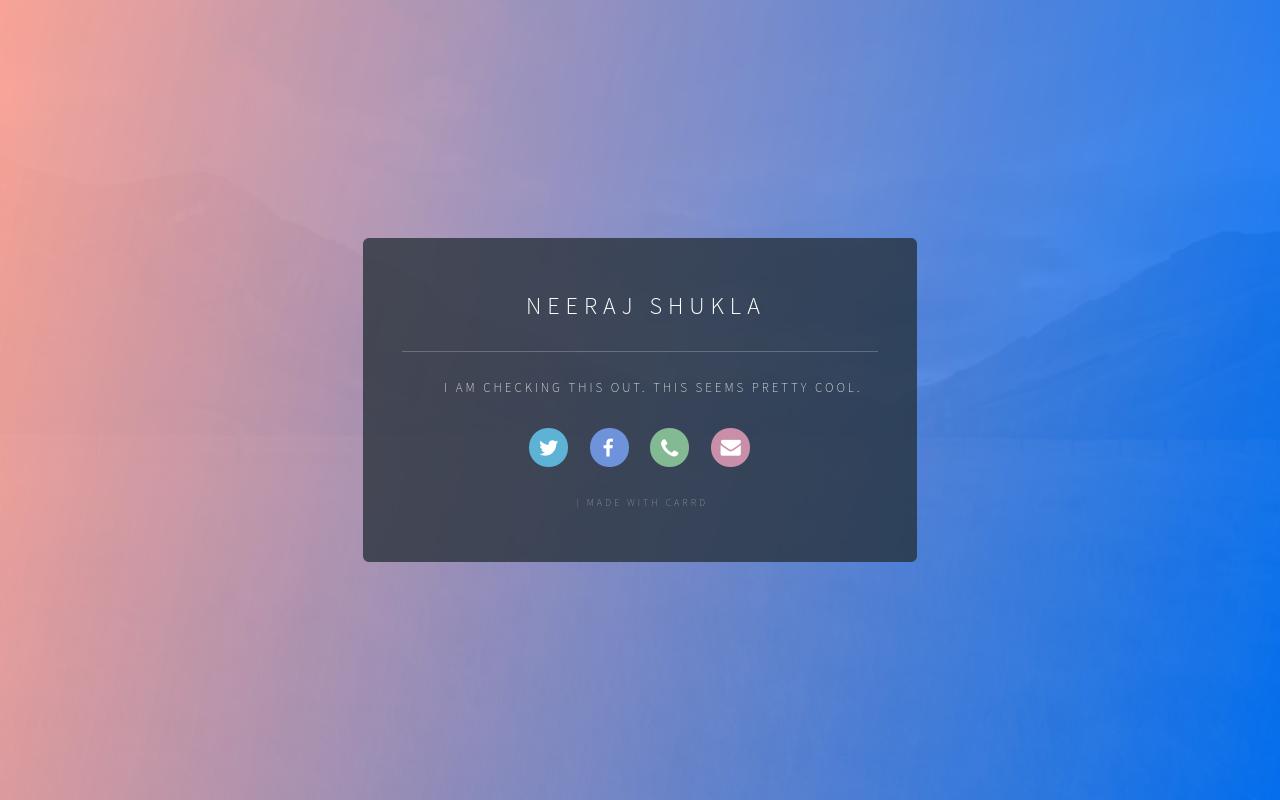 Carrd profile picture for @neeraj